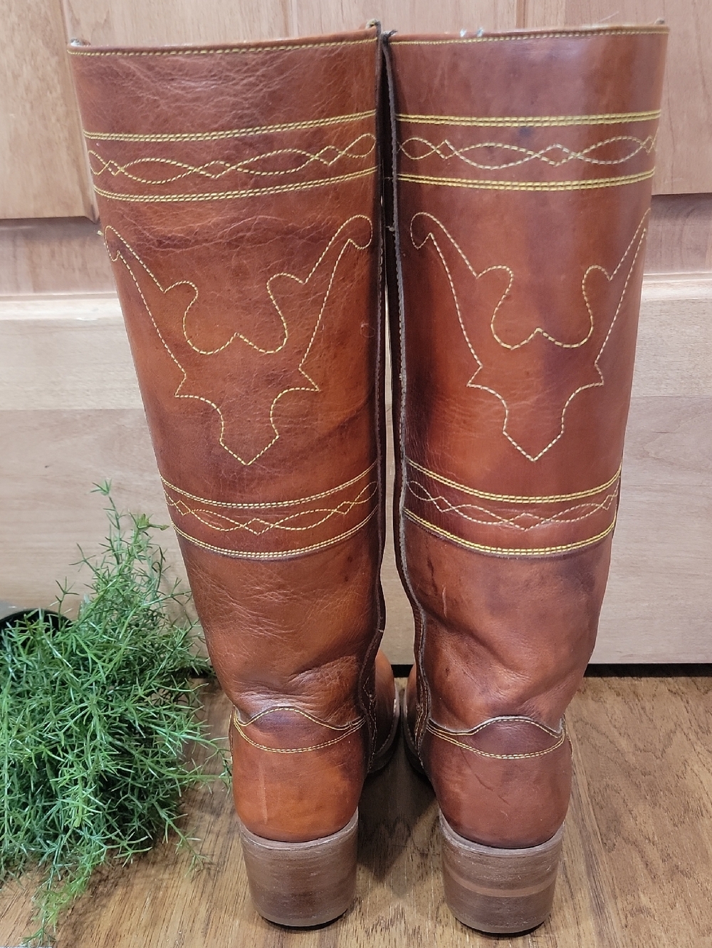 VintageLeather Longhorn Campus Style Boots 5.5 - Picture 4 of 15